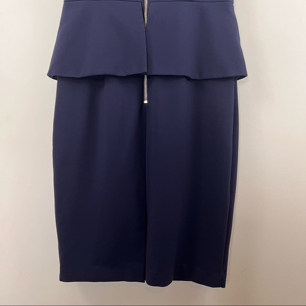 Ted Baker London Navy Off the Shoulder Bardot Fold Peplum Dress Size 2 (4/6) NEW - Picture 8 of 13